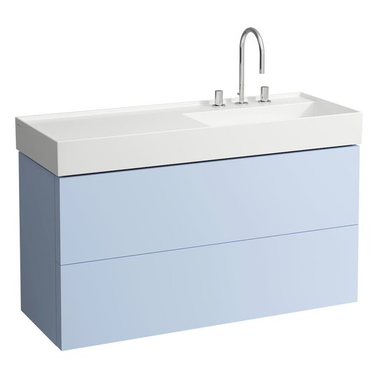 Тумба подвесная с 2 выдвижными ящиками, 118 см Laufen Kartell, серо-голубой (H4076490336451) Laufen Тумбы