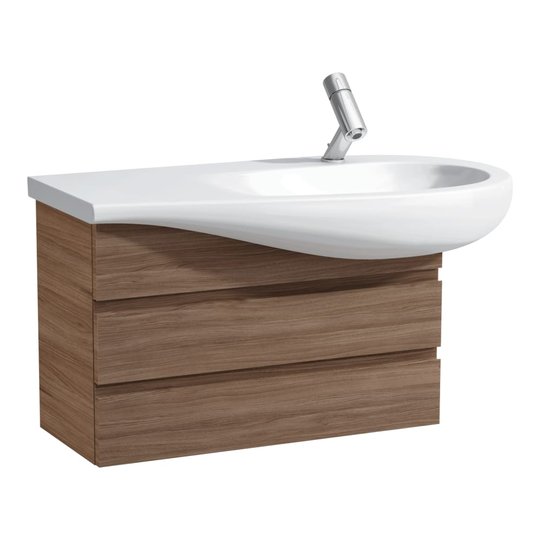 Тумба подвесная с 2 ящиками с механизмом мягкого закрывания,, 73 см Laufen IL Bagno Alessi One, грецкий орех (H4244500976301) Laufen Тумбы