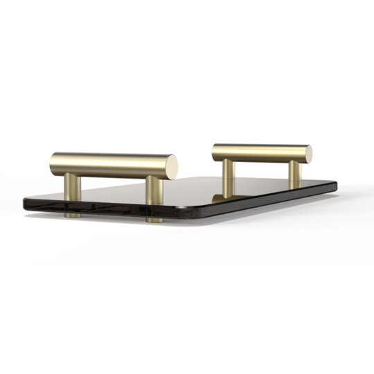 Лоток для ванной комнаты Decor Walther Bar TAB, золото матовое/коричневое стекло (0857083) Полочки Decor Walther