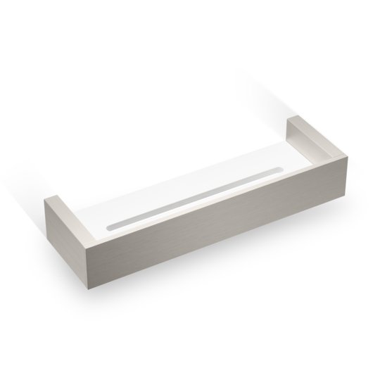 Душевая полка Decor Walther Brick BK DA30, никель сатинированный/акриловое белое стекло (0593734) Полочки Decor Walther