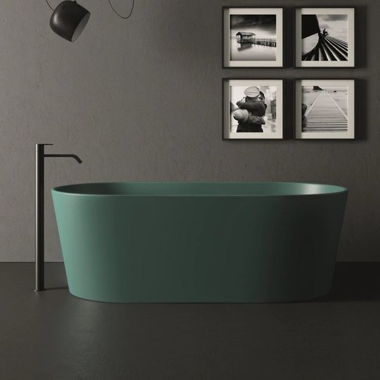 Ванна зі штучного каменю окремостояча NIC Design Bay 160х80 см, Бірюзовий (014 719.061) NIC Design Овальні