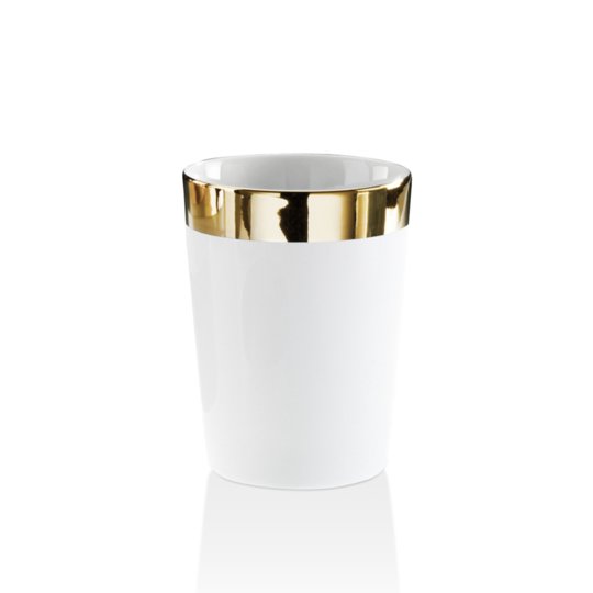 Стакан для зубних щіток Decor Walther Bone BE 50, фарфор білий / золото(0846220) Склянки для зубних щіток Decor Walther