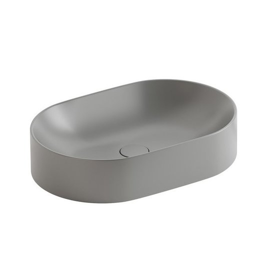 Раковина накладная 55 см NIC Design Pin, светло-серый матовый (001 714.062) На столешницу, На тумбу Овальные