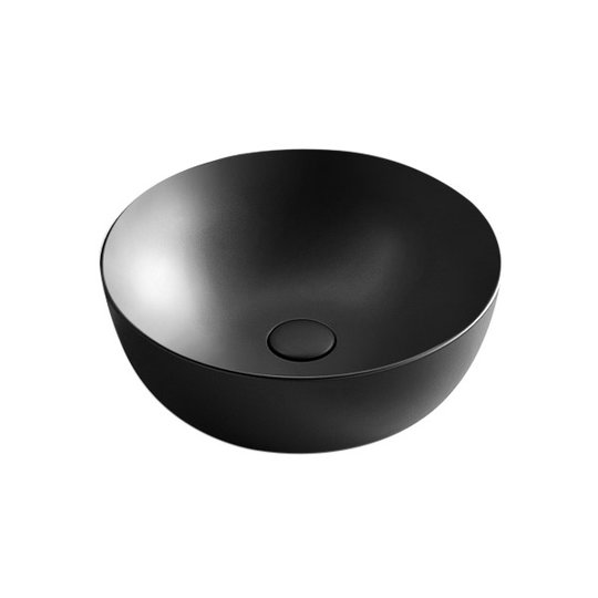 Раковина накладная 38 см NIC Design Ovvio, черный глянцевый (001 446.008) На столешницу, На тумбу Круглые