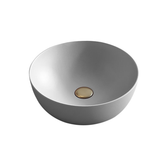 Раковина накладная 38 см NIC Design Ovvio, серый матовый (001 446.047) На столешницу, На тумбу Круглые