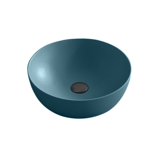 Раковина накладная 38 см NIC Design Ovvio, голубой глянцевый (001 446.076) На столешницу, На тумбу Круглые