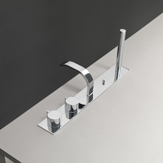 Змішувач на борт ванни NIC Design Solo, глянцевий хром (NC. SO0043) Для ванни Хром