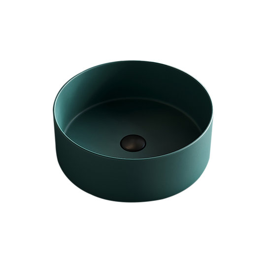 Раковина накладная 42 см NIC Design Ovvio, бирюзовый матовый (001 451.061) На столешницу, На тумбу Круглые