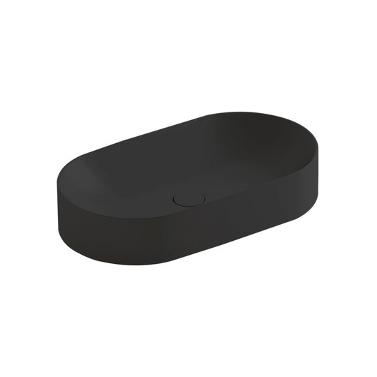 Раковина накладная 55 см NIC Design Pin, черный глянцевый (001 714.008) На столешницу, На тумбу Овальные