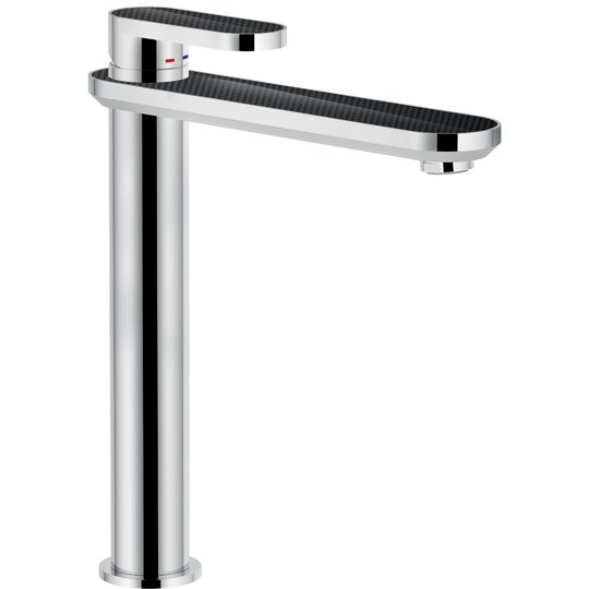 Высокий смеситель для раковины Nobili Dress, chrome and polished carbon (DS106128/2C21) Для раковины Хром-черный