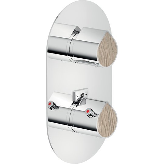 Термостатический смеситель для душа на 2 выхода Nobili Dress, chrome and heritage wood (DS106102C11) Для душа Хром-бежевый