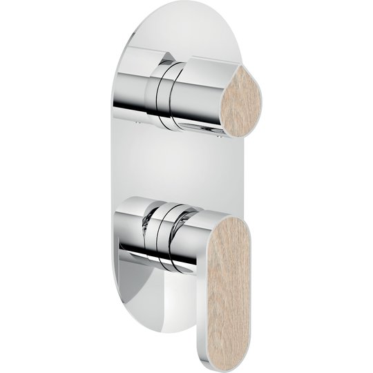 Змішувач для душу на 2 виходи Nobili Dress, chrome and vanilla wood (WE81102 / DSC10) Для душа Хром-ванильный