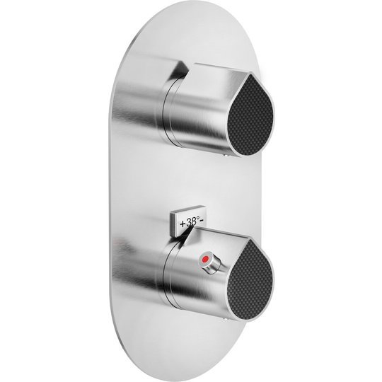 Термостатичний змішувач для душу Nobili Dress, inox T. E. A.+ and matt carbon (DS106101T22) Для душа Нержавеющая сталь/черный матовый
