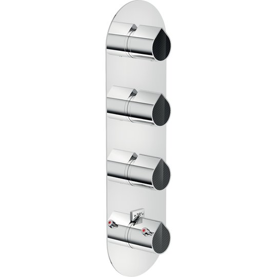 Термостатический смеситель для душа на 3 выхода Nobili Dress, chrome and polished carbon (DS106103C21) Для душа Хром-черный