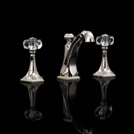 Змішувач для раковини на 3 отвори Devon &amp; Devon Gemstone, нікель блискучий (EXC-GM100NK) Для раковини Нікель блискучий