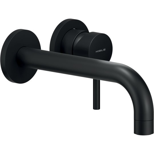 Смеситель для раковины настенный, длина излива 200 мм Nobili Live, velvet black (LV00199/1BM) Для раковины Черный матовый
