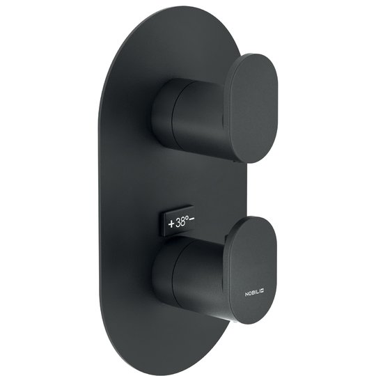 Термостатичний змішувач для душу на 2 виходи Nobili Yoyo, velvet black (UP94102BM) Для душа Чорний матовий