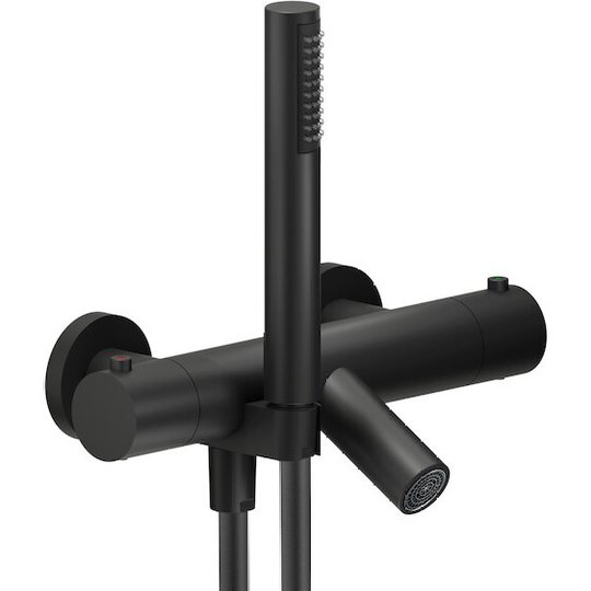 Термостатический смеситель для ванны Nobili Live, velvet black (LV00010/2BM) Для ванны Черный матовый