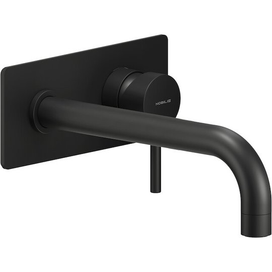 Смеситель для раковины настенный, длина излива 200 мм Nobili Live, velvet black (LV00198/1BM) Для раковины Черный матовый
