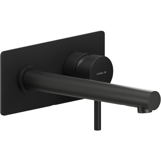 Смеситель для раковины настенный, длина излива 200 мм Nobili Live, velvet black (LV00498/1BM) Для раковины Черный матовый