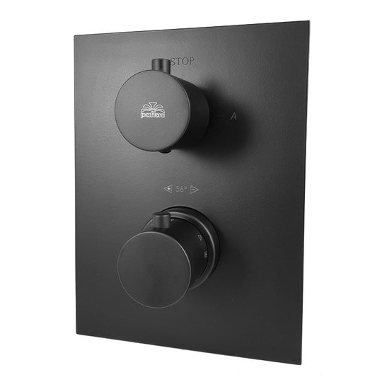 Термостатический смеситель Paffoni Light, 2 позиции (LIQ518NO/M) Для ванны, Для душа Черный, Черный матовый