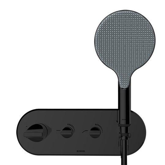 Термостатический смеситель для душа Bossini Apice, черный матовый (Z00521-073) Для душа Черный, Черный матовый