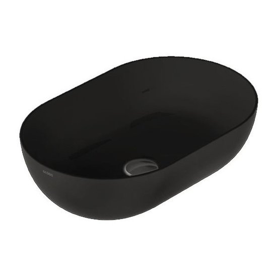 Керамическая раковина 60*41 см Globo T-Edge, черный (B6O60AR) На столешницу, На тумбу Овальные