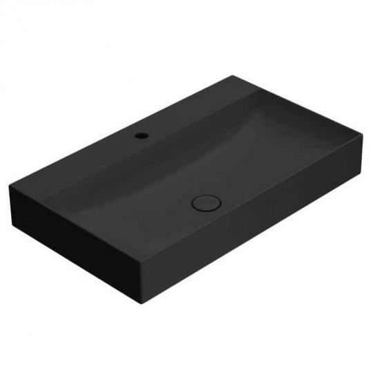 Керамическая раковина 80*47 см Globo T-Edge, черный матовый (B6R81AR) На столешницу, На тумбу, Подвесные Прямоугольные