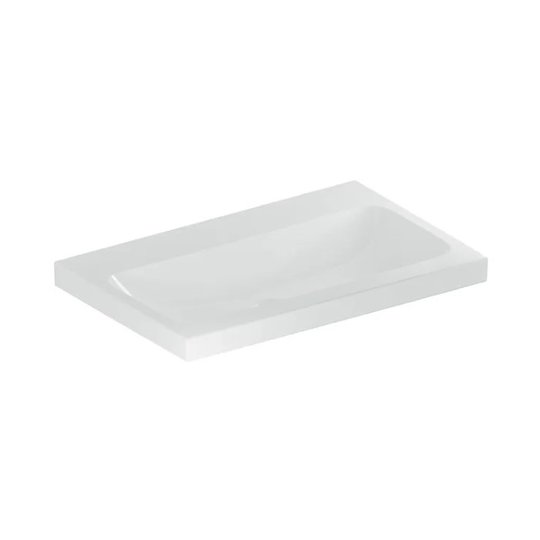Умывальник без отверстия и перелива 750 мм Geberit iCon Light, белый (501.835.00.7) На столешницу, Подвесные Прямоугольные