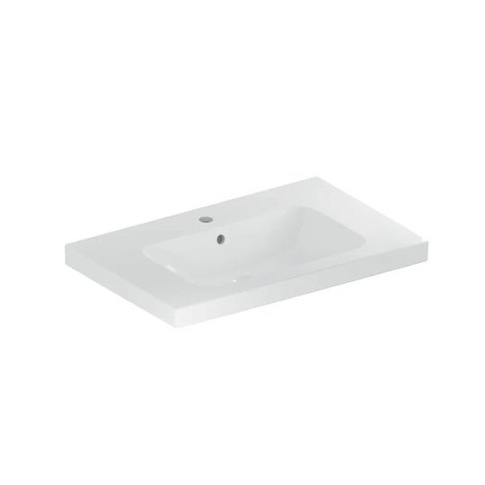 Умывальник с полочкой 750 мм Geberit iCon Light, белый (501.839.00.1) На столешницу, Подвесные 
