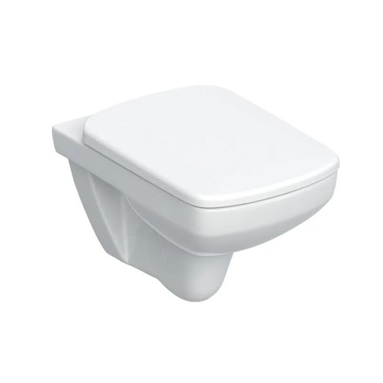Унитаз подвесной безободковый, Rimfree, с крышкой Geberit Selnova Square, белый (501.961.00.1) Подвесные 
