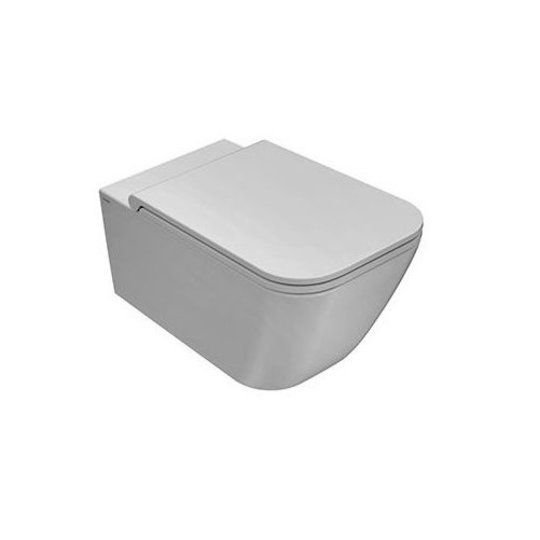 Подвесной безободковый унитаз с крышкой soft-close Globo Stone, белый (STS05BI+ST022BI) Подвесные 