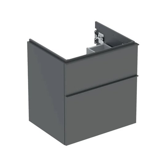 Тумба підвісна 592 мм з 2-ма ящиками Geberit iCon, лава матовий (502.303.JK.1) Geberit Тумби