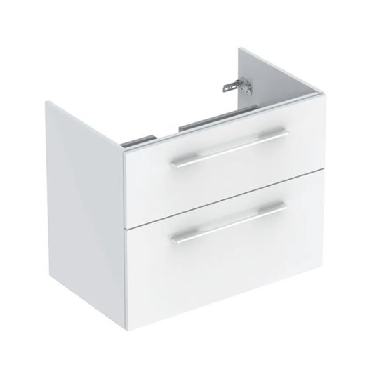 Тумба для встроенного умывальника 788 мм с 2-мя ящиками, slim rim, Geberit Selnova Square, белый глянцевый (501.208.00.1) Geberit Тумбы