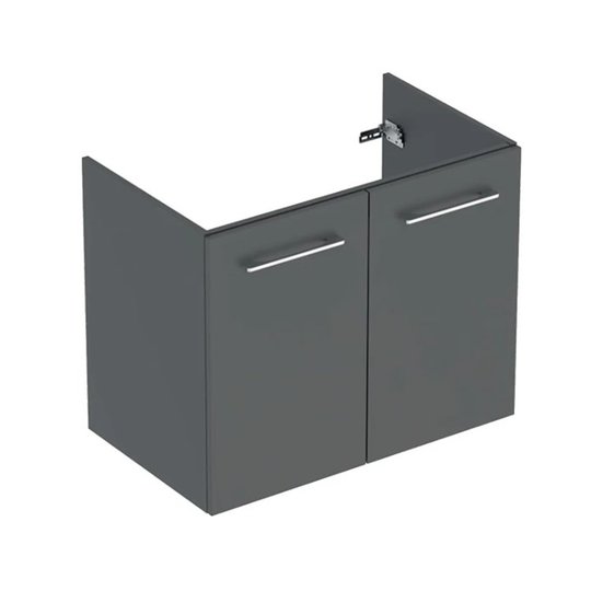 Тумба для встроенного умывальника 788 мм с 2-мя дверями, slim rim, Geberit Selnova Square, лава матовый (501.225.00.1) Geberit Тумбы