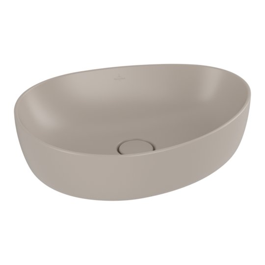 Раковина накладна асиметрична 51х40 см Villeroy &amp; Boch Antao, Almond (4A7351AM) На стільницю 