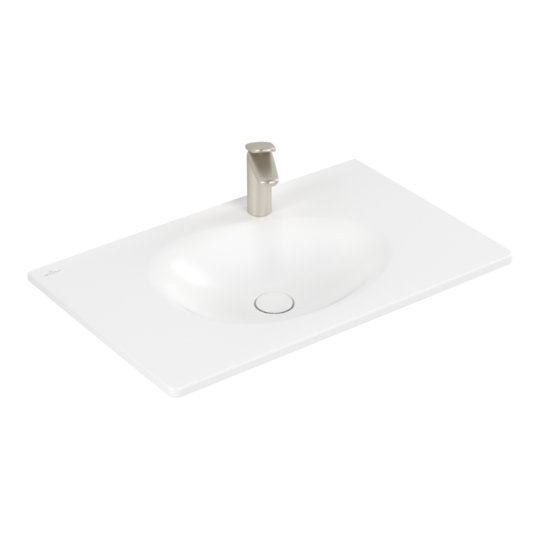 Раковина встраиваемая 80х50 Villeroy&Boch Antao, Stone White (4A7581RW) Встраиваемые сверху Прямоугольные