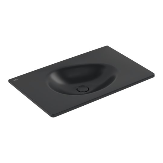 Раковина вбудована 80х50 Villeroy &amp; Boch Antao, Pure Black (4A7583R7) Вбудовувані зверху 