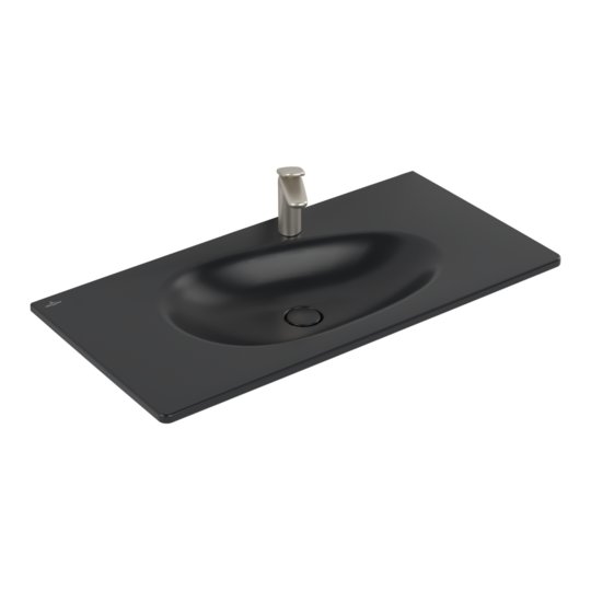 Раковина вбудована 100х50 Villeroy &amp; Boch Antao, Pure Black (4A76A2R7) Вбудовувані зверху 