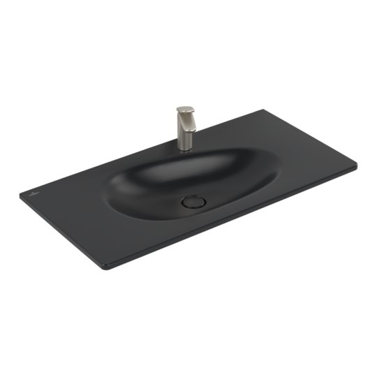 Раковина встраиваемая 100х50 Villeroy&Boch Antao, Pure Black (4A76ABR7) Встраиваемые сверху Прямоугольные