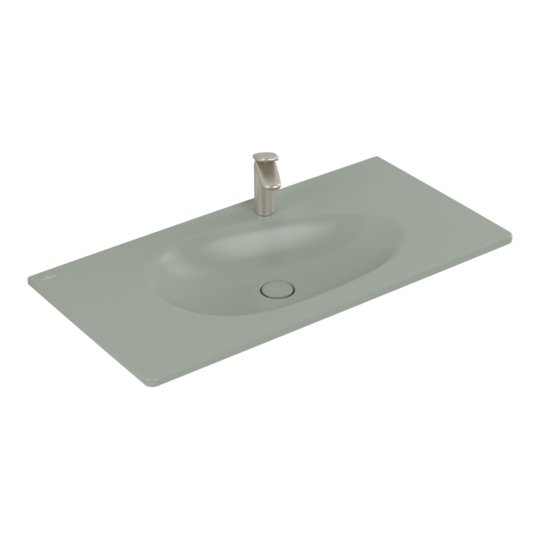 Раковина встраиваемая 100х50 Villeroy&Boch Antao, Morning Green (4A76ABR8) Встраиваемые сверху Прямоугольные