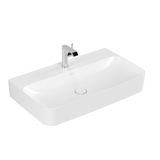 Раковина подвесная 80х47 Villeroy&Boch Finion, Stone White (416881RW) На столешницу, Подвесные Прямоугольные