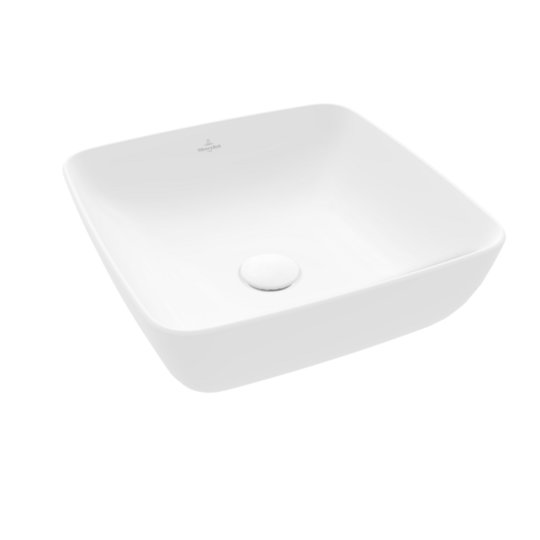 Раковина накладная 41х41 Villeroy&Boch Artis, Stone White (417841RW) На столешницу Квадратные