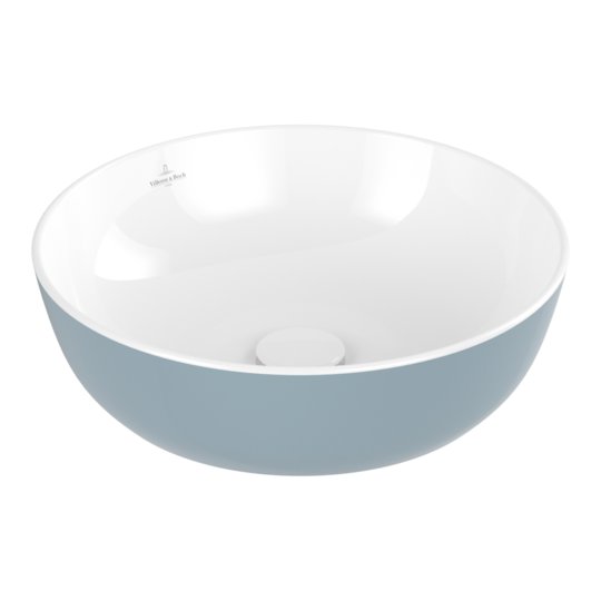 Раковина накладная 43х43 Villeroy&Boch Artis, Frozen (417943BCS6) На столешницу Круглые