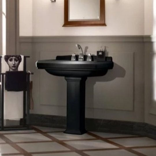 Раковина підвісна 75х58 Villeroy &amp; Boch Hommage, Pure Black (710175R7) На п'єдестал, Підвісні 