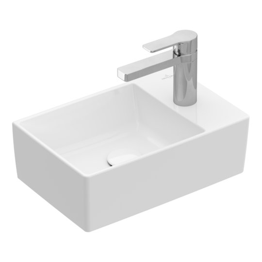 Раковина подвесная 40х26 Villeroy&Boch Memento 2.0, White Alpin (43234G01) На столешницу, Подвесные Прямоугольные