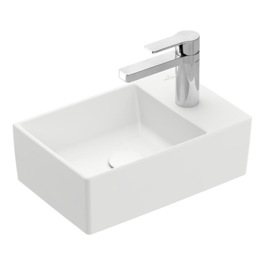Раковина подвесная 40х26 Villeroy&Boch Memento 2.0, Stone White (43234GRW) На столешницу, Подвесные Прямоугольные