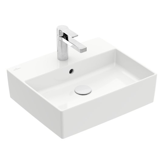 Раковина подвесная 49,8х42 Villeroy&Boch Memento 2.0, White Alpin CeramicPlus (4A0750R1) На столешницу, Подвесные Прямоугольные