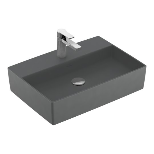 Раковина накладная 60х42 Villeroy&Boch Memento 2.0, Graphite (4A0761i4) На столешницу Прямоугольные