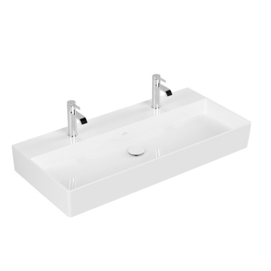 Раковина подвесная 100х47 Villeroy&Boch Memento 2.0, White Alpin CeramicPlus (4A221KR1) На столешницу, Подвесные Прямоугольные